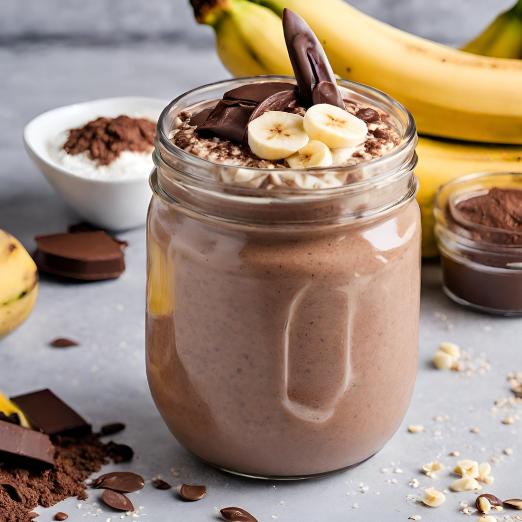 Choc Banana overnight oats